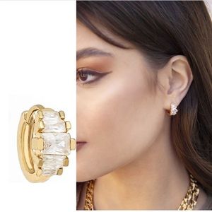 Ettika Crystal Huggie Earrings